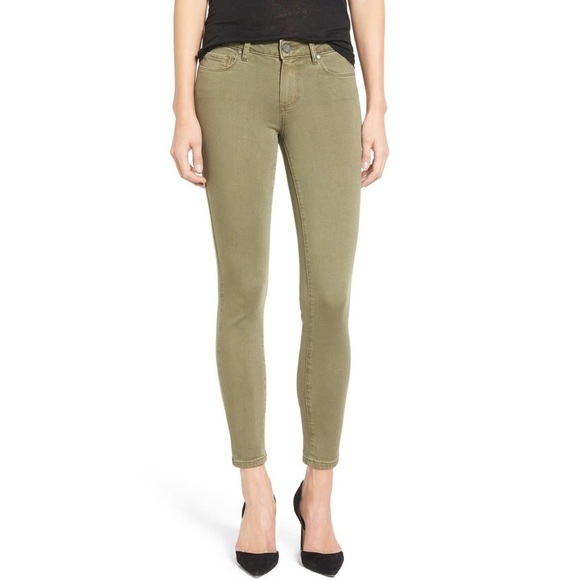 PAIGE Sahara Green Verdugo Ankle Skinny Jeans - Picture 1 of 10